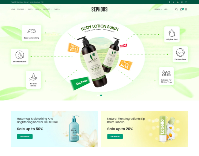 Giao diện demo cửa hàng
