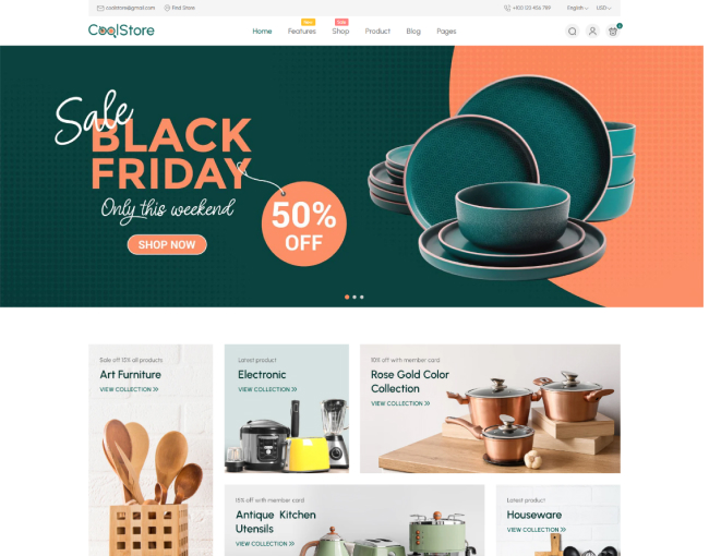Giao diện demo cửa hàng